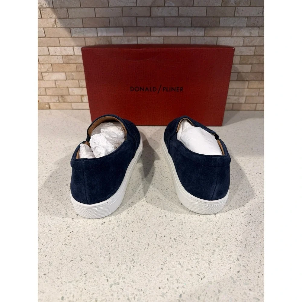 Donald Pliner Albin 23 Navy Sport Suede Slip On Sneakers Men's Size 11 Nib‎